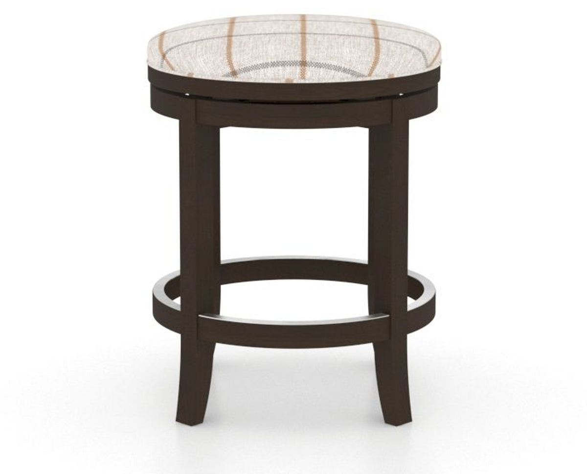 Canadel Stump Too Counter Stool in Davy's Grey, OZ Fabric, side view