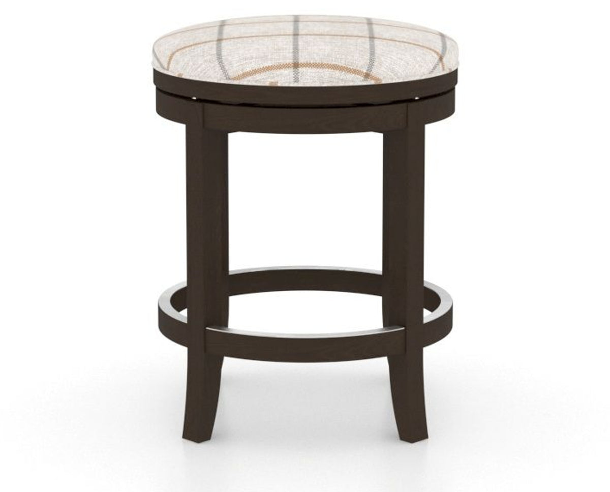 Canadel Stump Too Counter Stool in Davy's Grey, OZ Fabric, back view