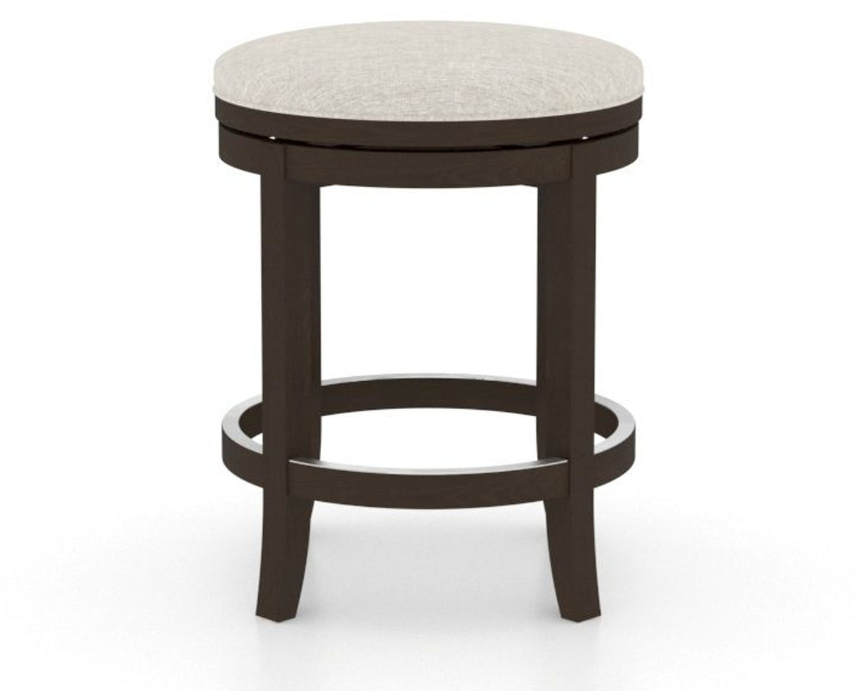 Canadel Stump Too Counter Stool in Davy's Grey, TB Fabric, back view