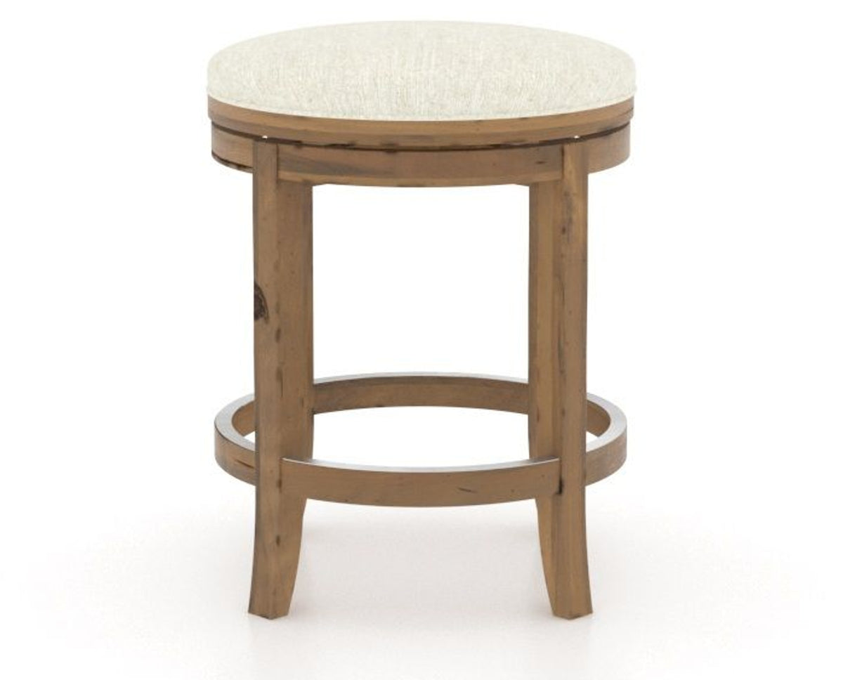 Canadel Champlain Swivel Counter Stool 8004 in Oak Washed & Fabric TW, side view