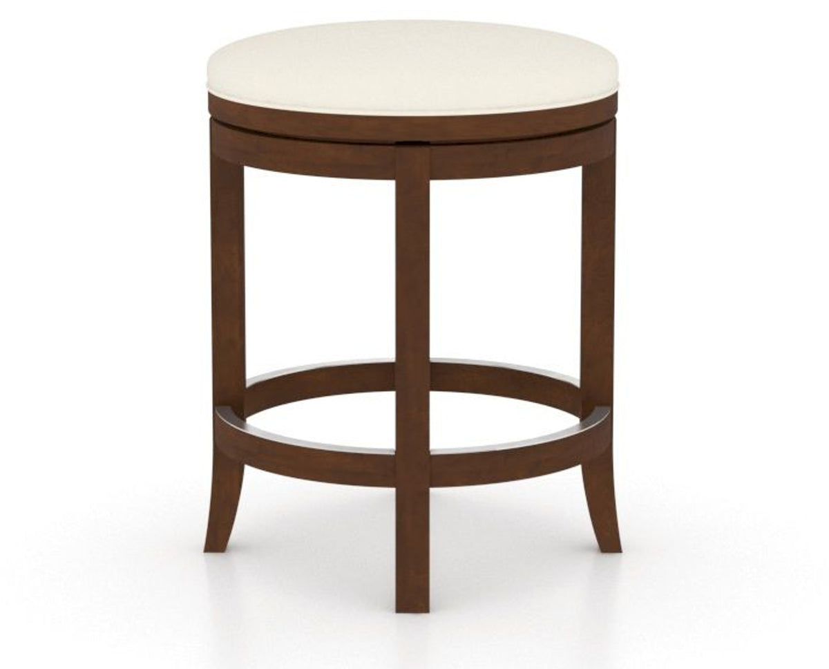 Canadel Stump Too Counter Stool in Cognac Washed, YJ Faux Leather, three-quarter view