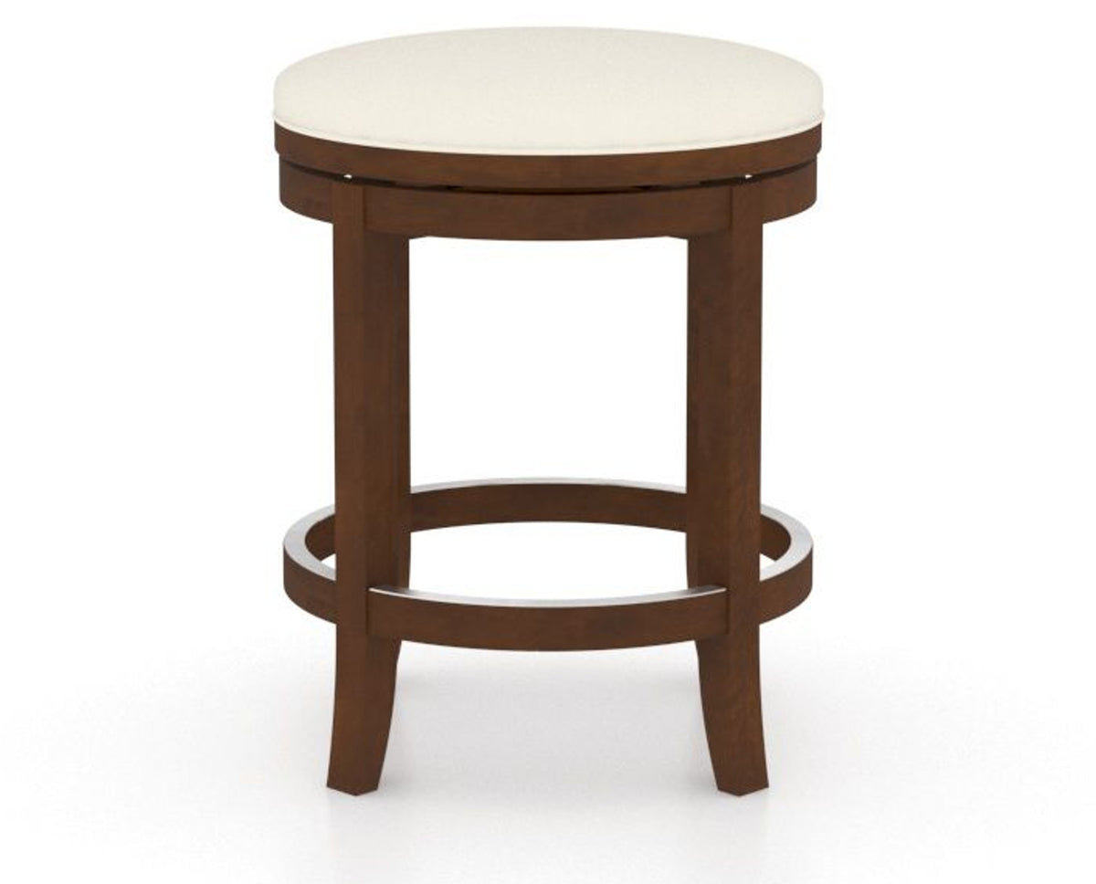 Canadel Stump Too Counter Stool in Cognac Washed, YJ Faux Leather, side view
