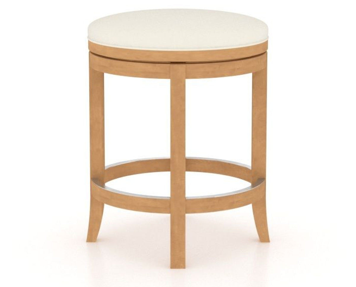 Canadel Stump Too Counter Stool in Caramel Washed, YJ Faux Leather, three-quarter view