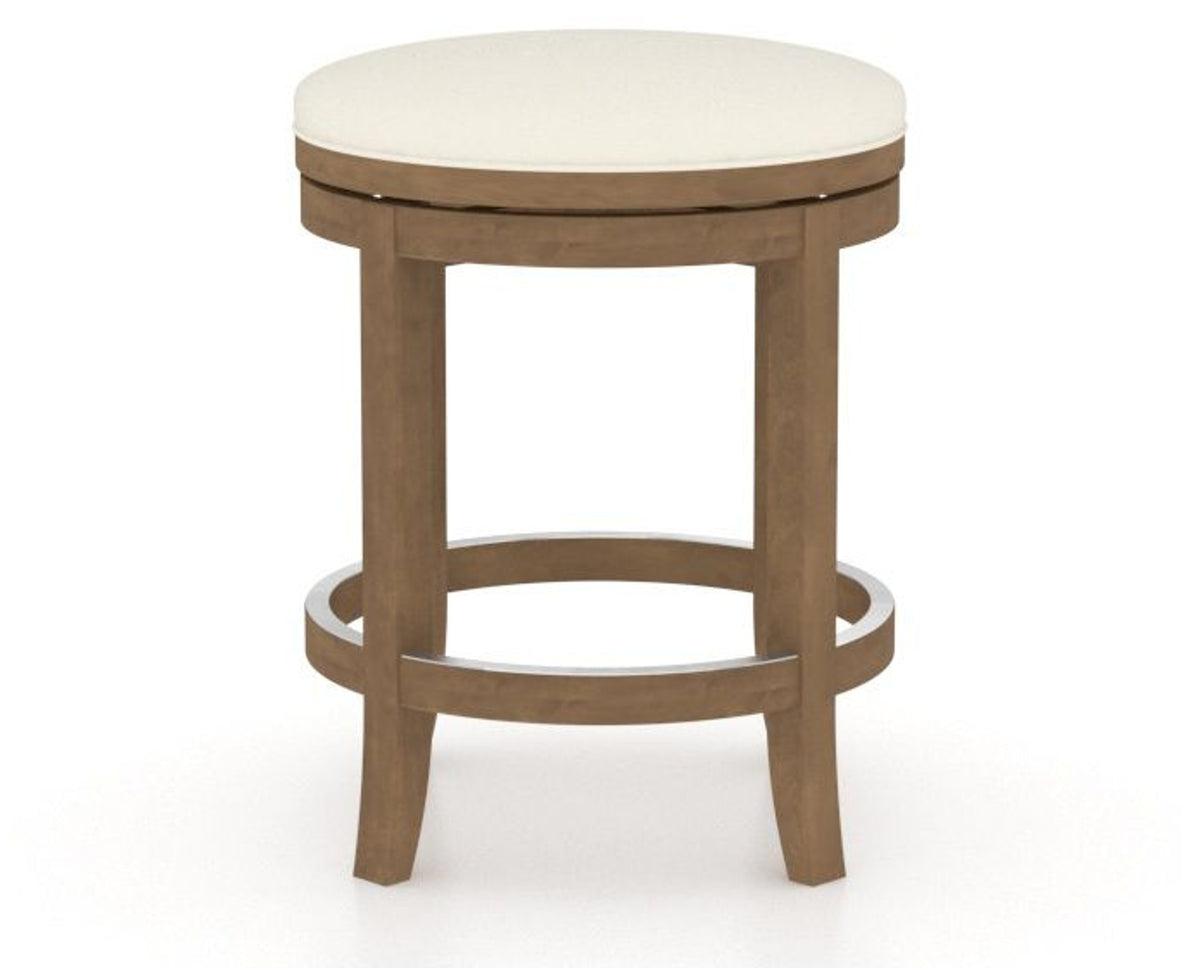 Canadel Stump Too Counter Stool in Pecan Washed, YJ Faux Leather, front view