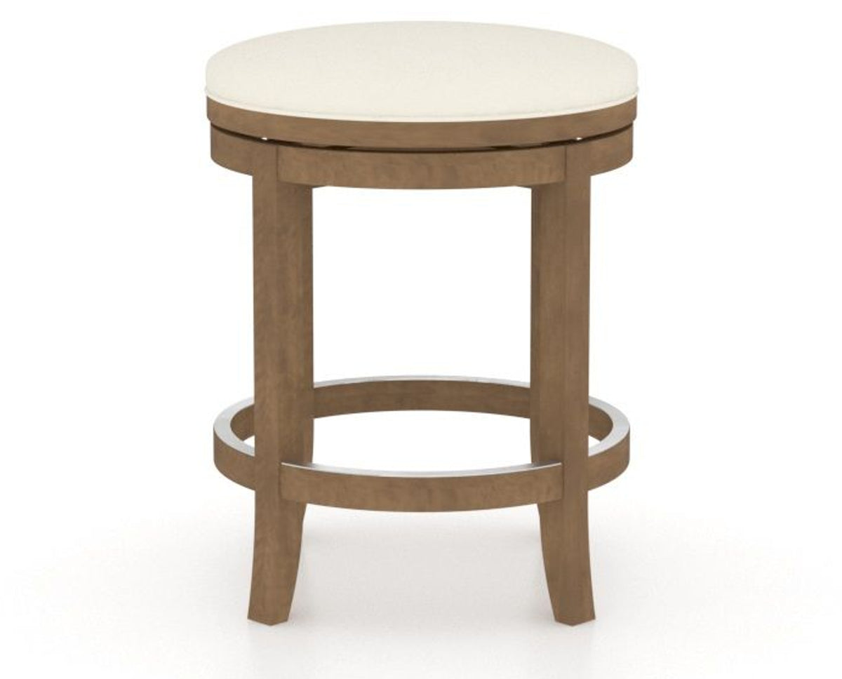 Canadel Stump Too Counter Stool in Pecan Washed, YJ Faux Leather, back view