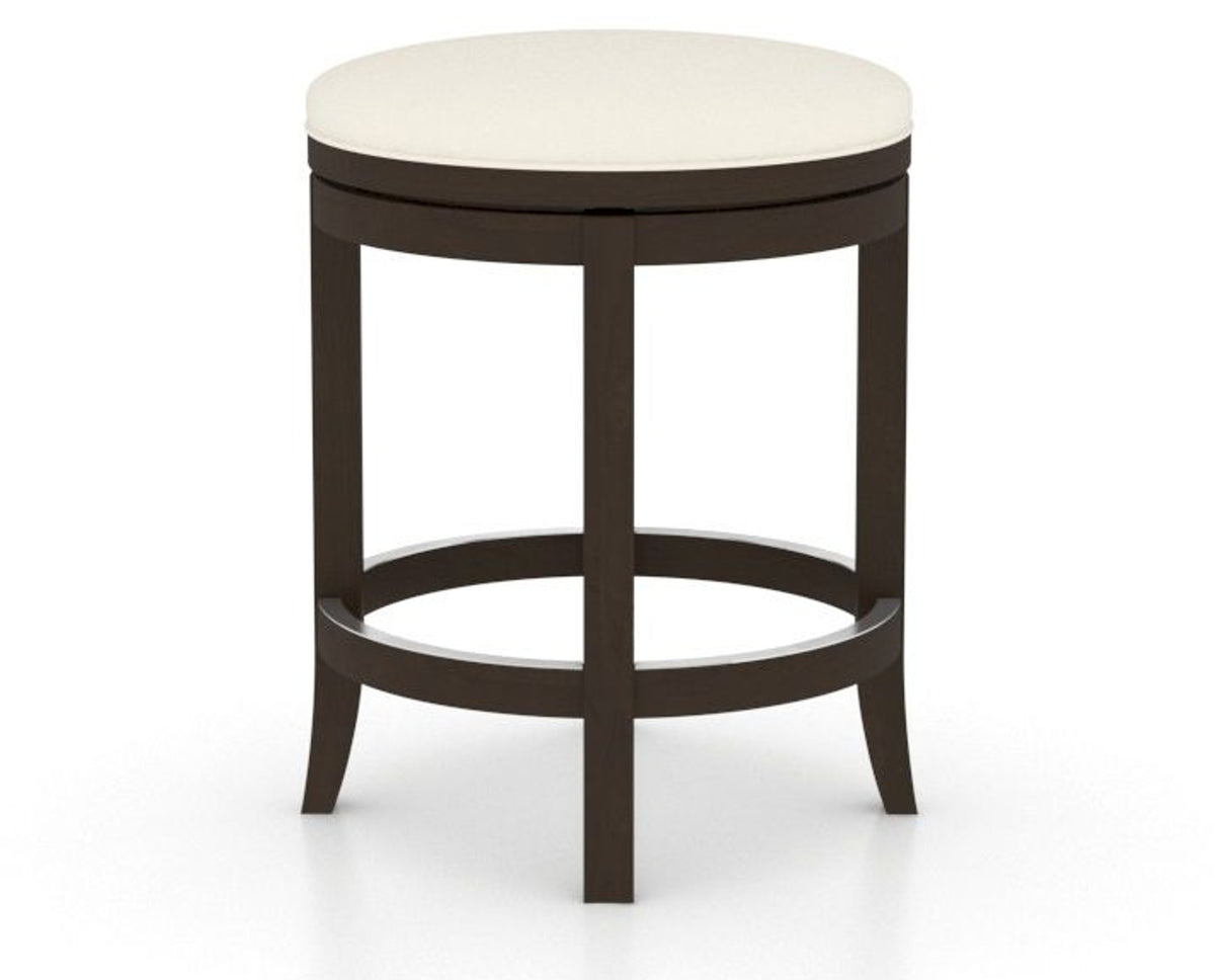 Canadel Stump Too Counter Stool in Davy's Grey, YJ Faux Leather, three-quarter view