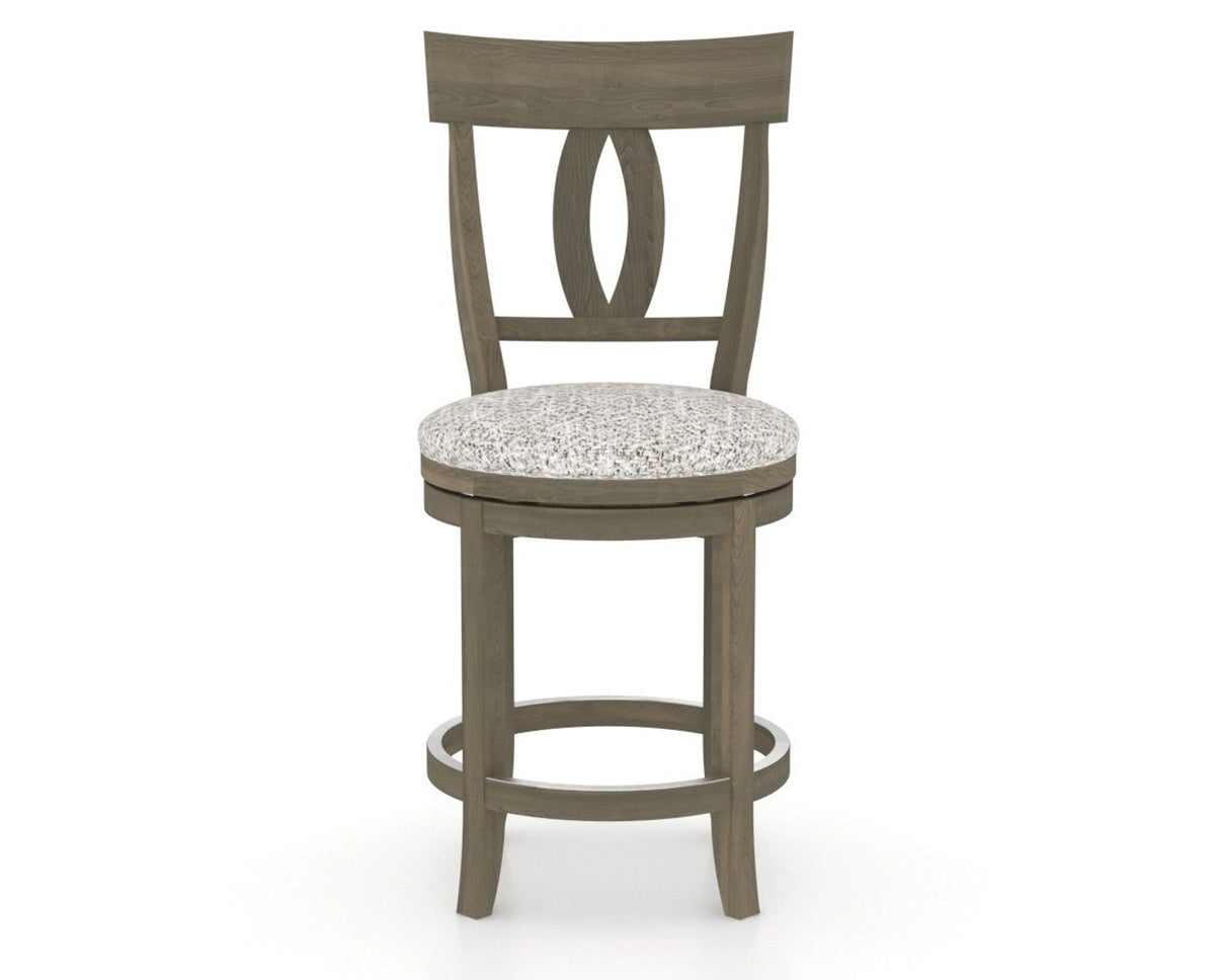 Canadel Upholstered Counter Stool 8100 in FP Crypton® and 08 Shadow and Swivel Base, front view