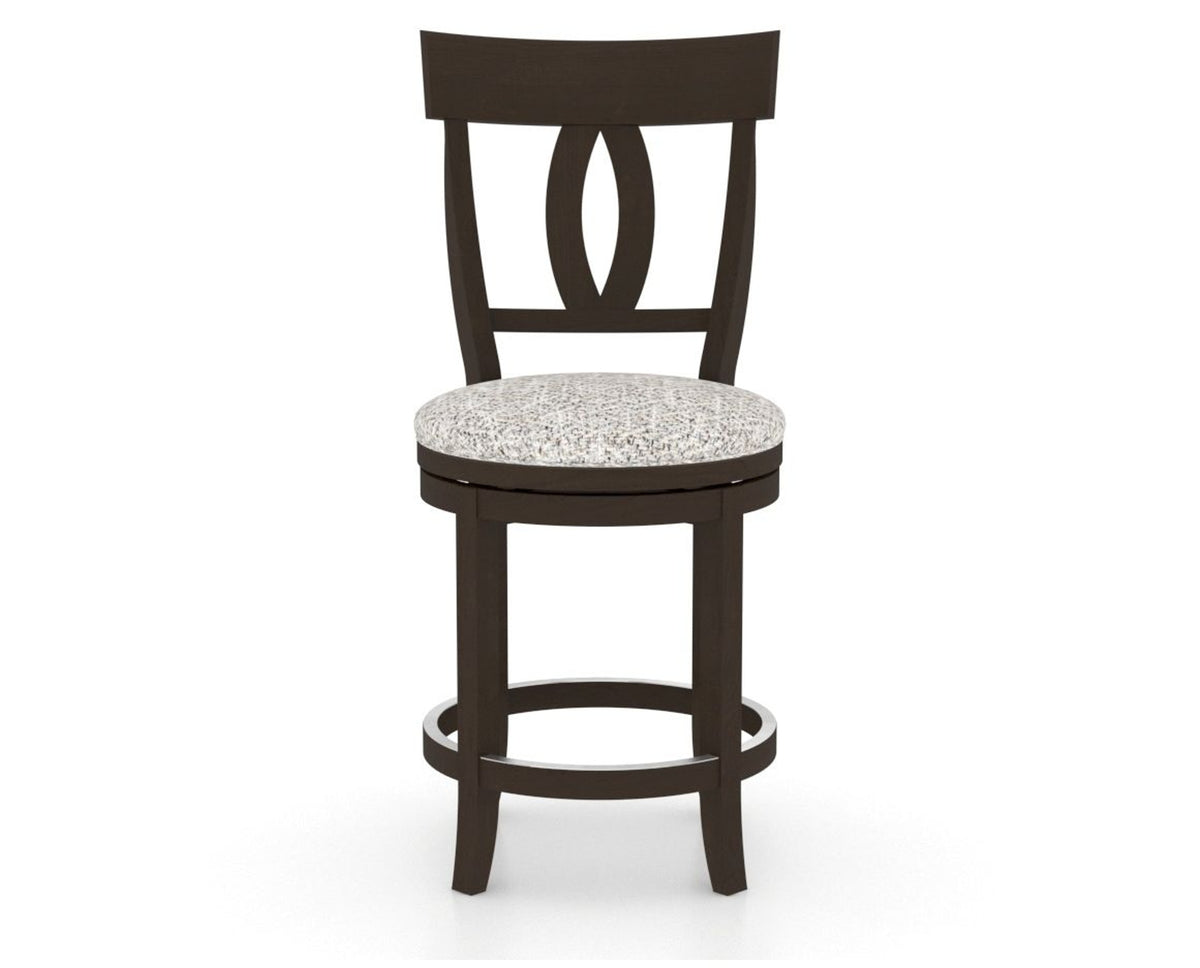 Canadel Upholstered Counter Stool 8100 in FP Crypton® and 59 Davy's Grey and Swivel Base, front view