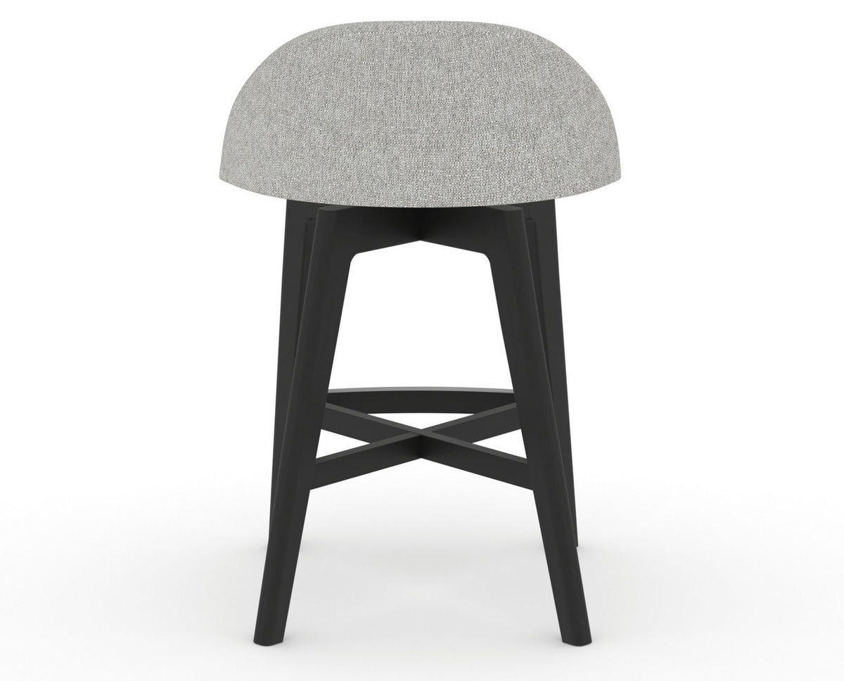 Canadel Downtown Swivel Counter or Bar Stool 8138 in 7C Fabric and 05 Peppercorn Washed, back view