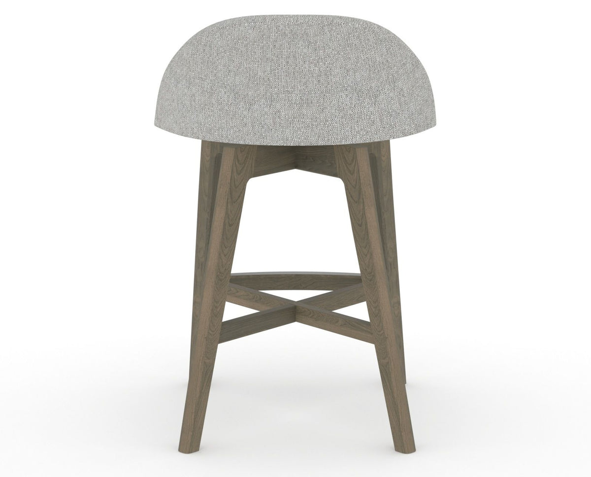 Canadel Downtown Swivel Counter or Bar Stool 8138 in 7C Fabric and 08 Shadow, back view