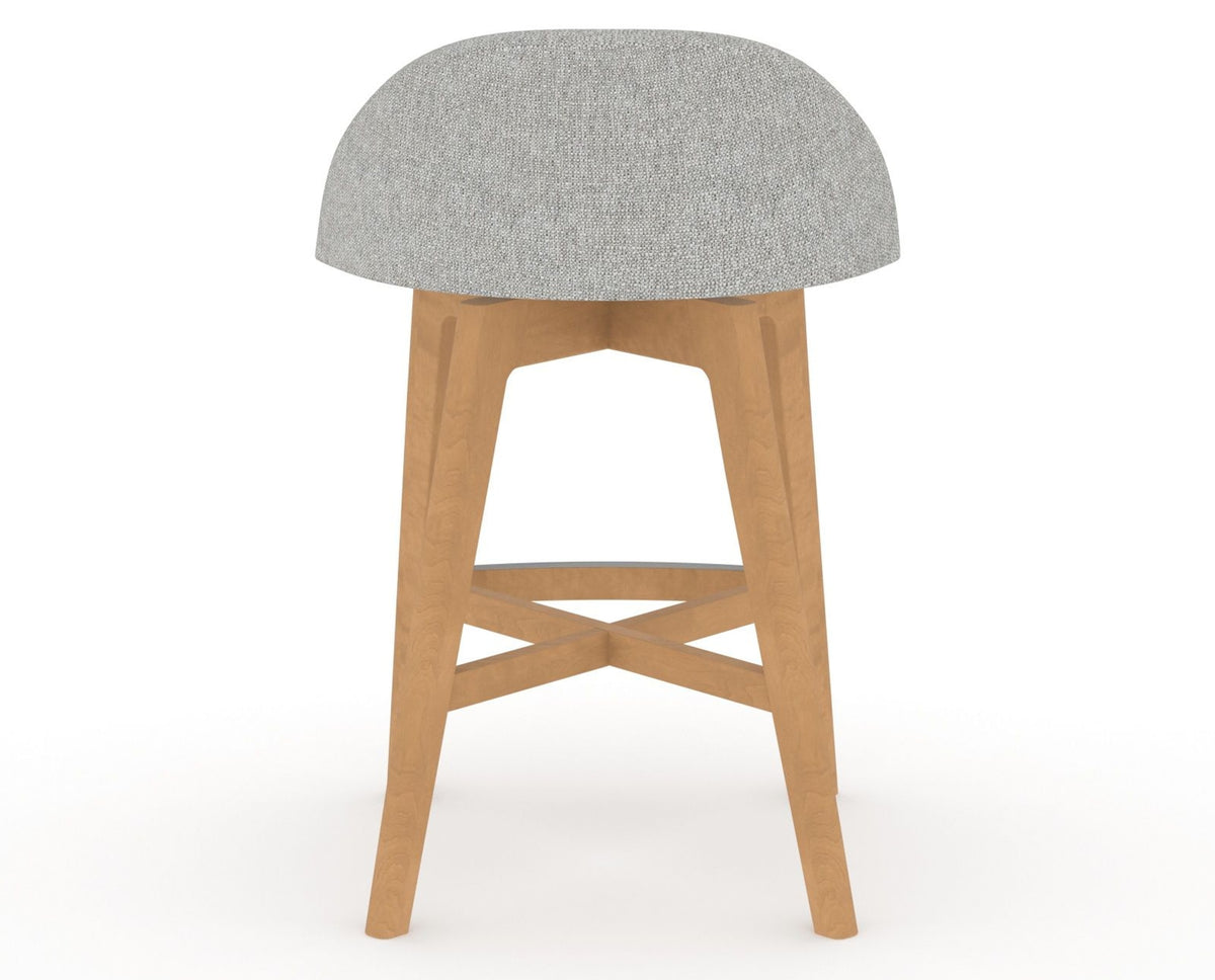 Canadel Downtown Swivel Counter or Bar Stool 8138 in 7C Fabric and 20 Caramel Washed, back view
