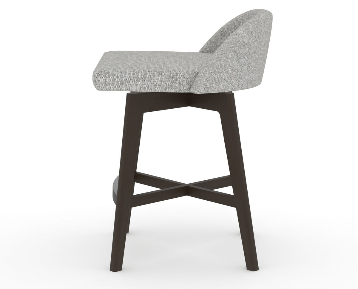 Canadel Downtown Swivel Counter or Bar Stool 8138 in 7C Fabric and 59 Davy's Grey, side view