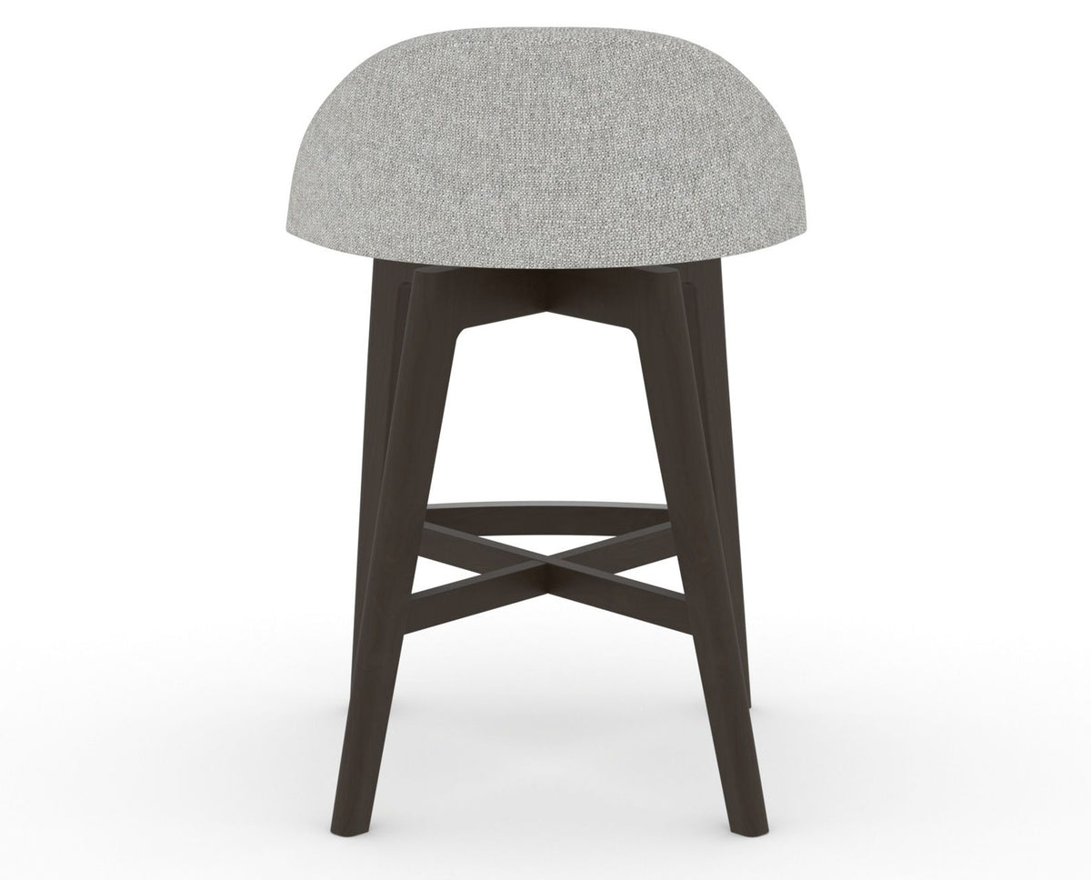 Canadel Downtown Swivel Counter or Bar Stool 8138 in 7C Fabric and 59 Davy's Grey, back view