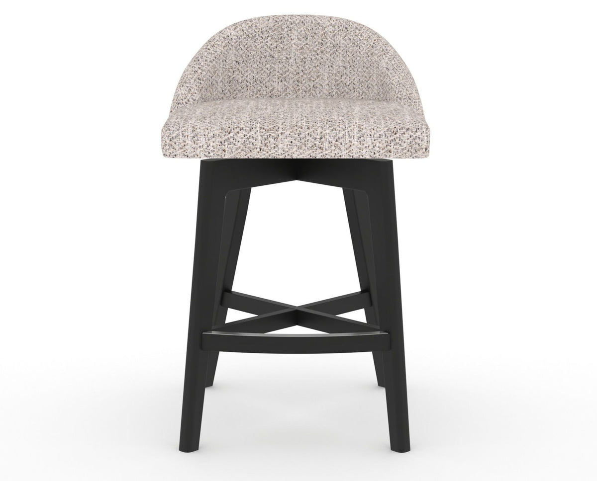 Canadel Downtown Swivel Counter or Bar Stool 8138 in FP Crypton® and 05 Peppercorn Washed, front view
