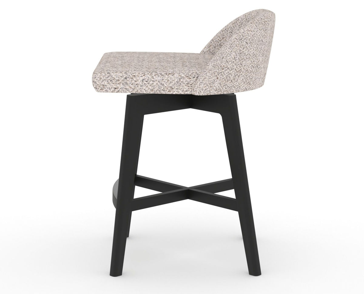 Canadel Downtown Swivel Counter or Bar Stool 8138 in FP Crypton® and 05 Peppercorn Washed, side view