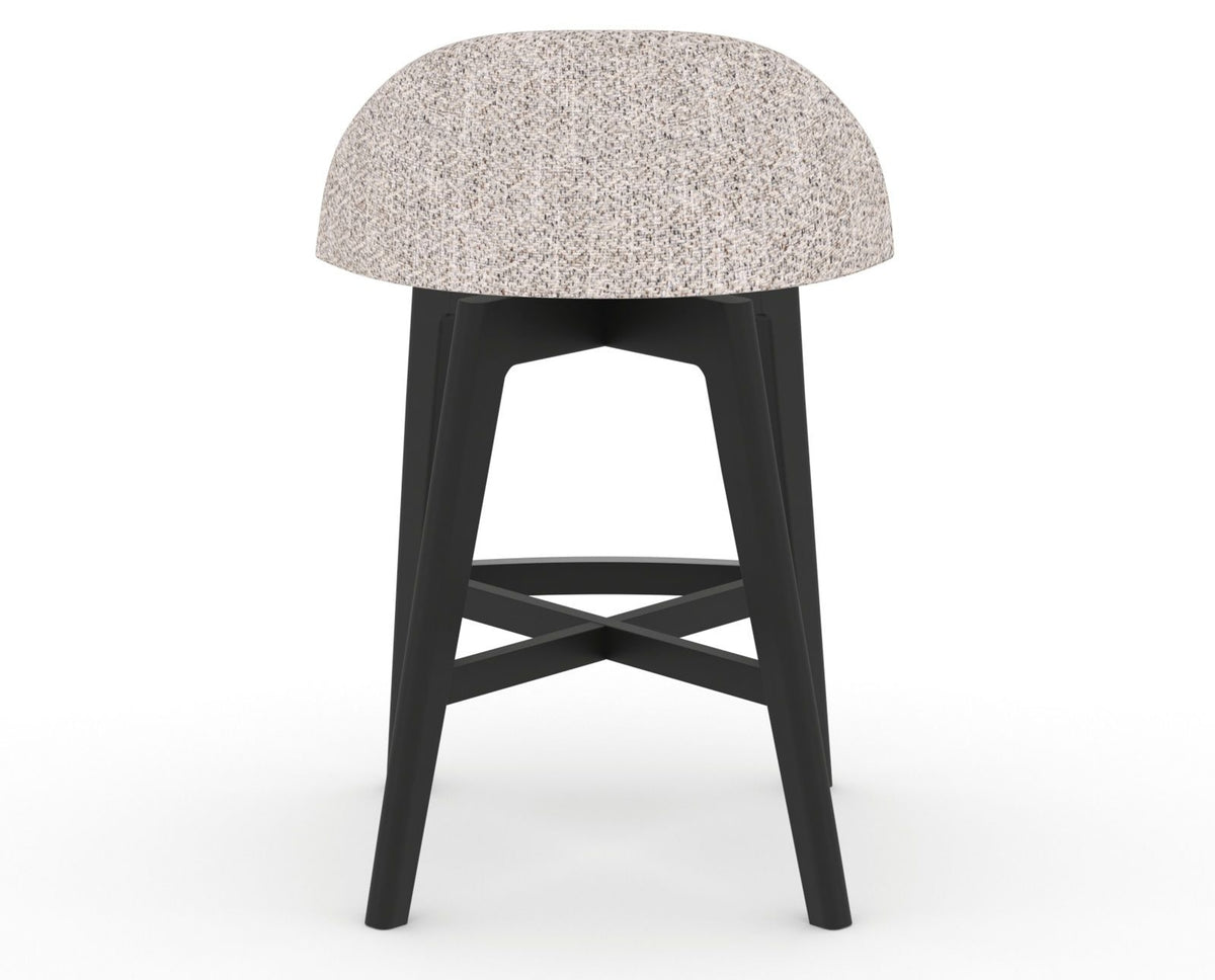 Canadel Downtown Swivel Counter or Bar Stool 8138 in FP Crypton® and 05 Peppercorn Washed, back view