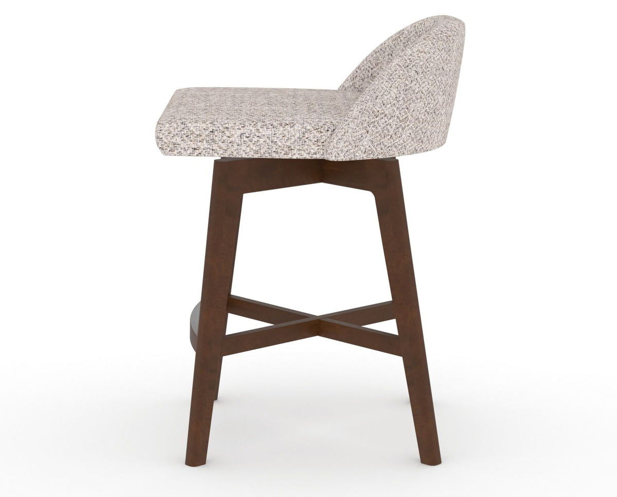 Canadel Downtown Swivel Counter or Bar Stool 8138 in FP Crypton® and 19 Cognac Washed, side view