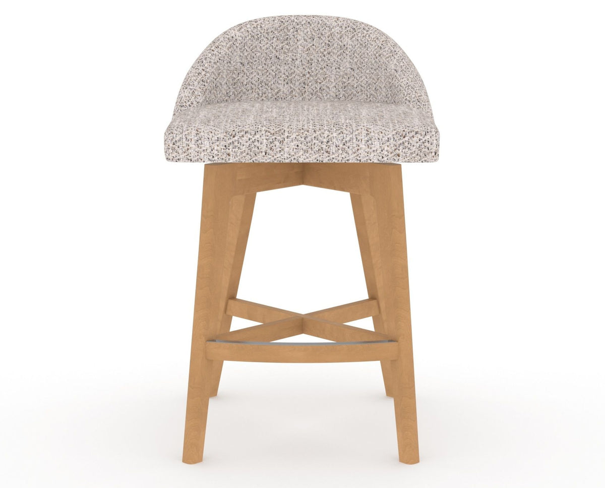 Canadel Downtown Swivel Counter or Bar Stool 8138 in FP Crypton® and 20 Caramel Washed, front view