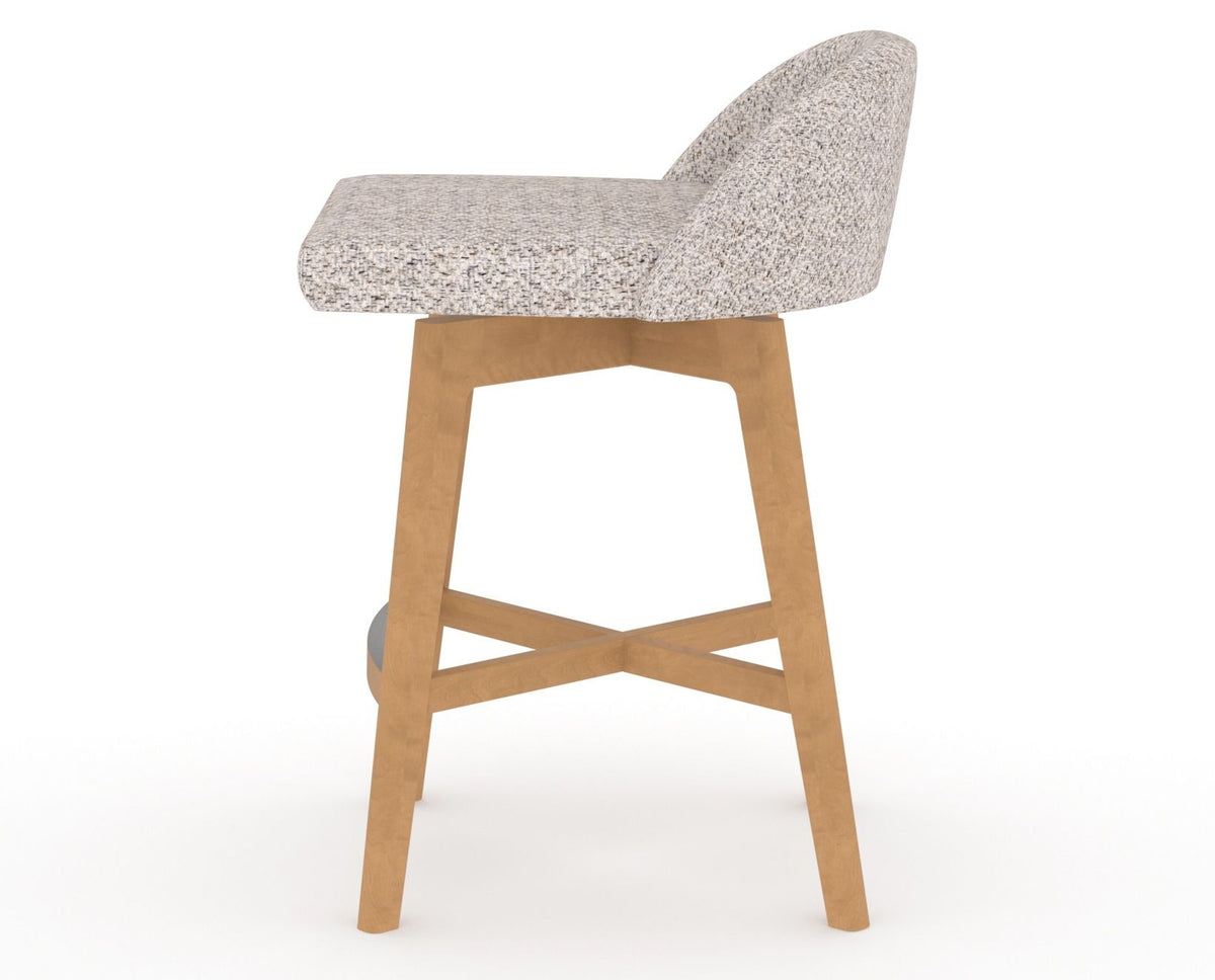 Canadel Downtown Swivel Counter or Bar Stool 8138 in FP Crypton® and 20 Caramel Washed, side view