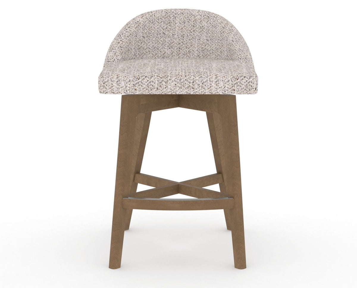 Canadel Downtown Swivel Counter or Bar Stool 8138 in FP Crypton® and 25 Pecan Washed, front view