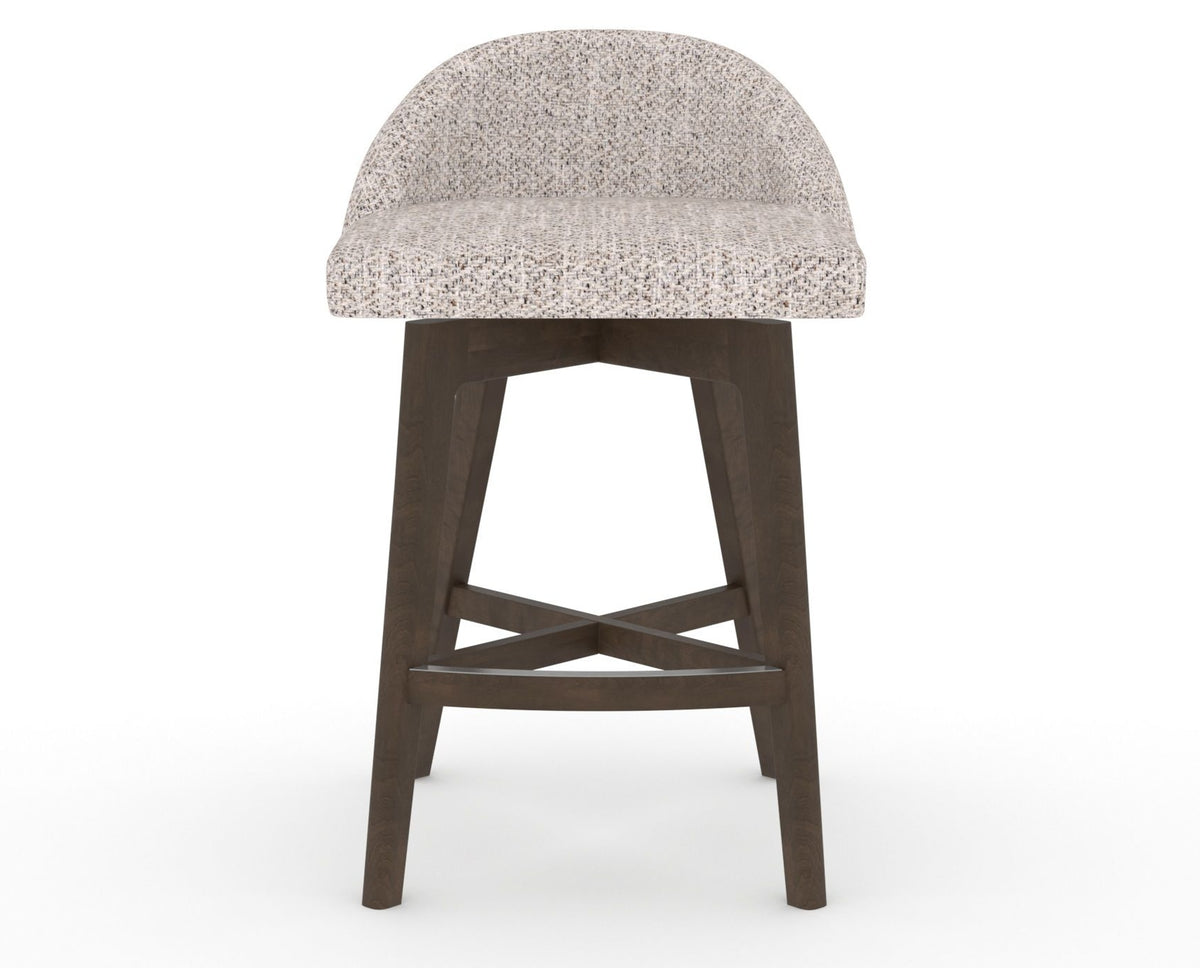 Canadel Downtown Swivel Counter or Bar Stool 8138 in FP Crypton® and 29 Hazelnut Washed, front view