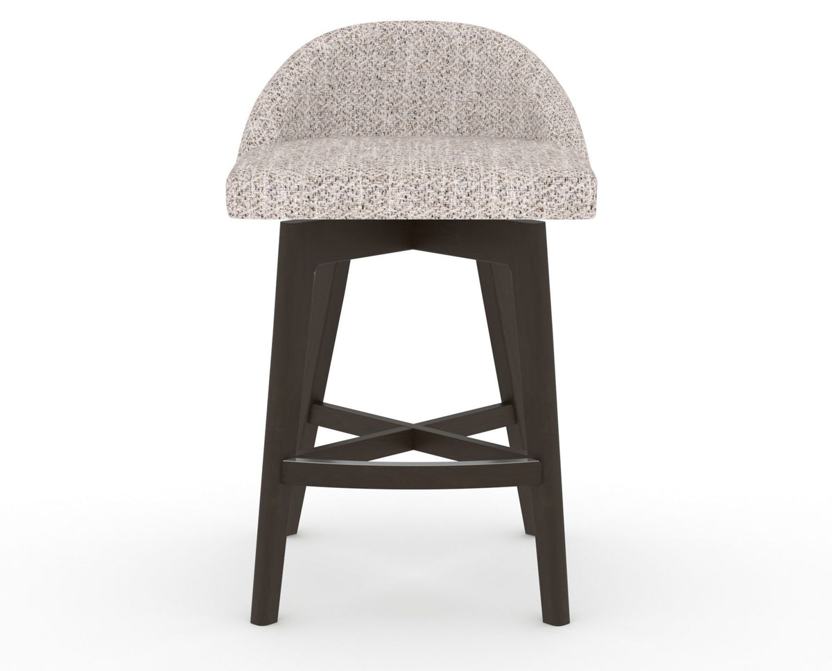 Canadel Downtown Swivel Counter or Bar Stool 8138 in FP Crypton® and 59 Davy's Grey, front view