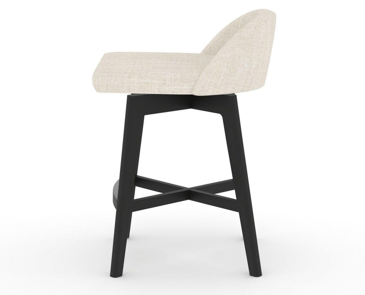 Canadel Downtown Swivel Counter or Bar Stool 8138 in FT InsideOut® and 05 Peppercorn Washed, side view