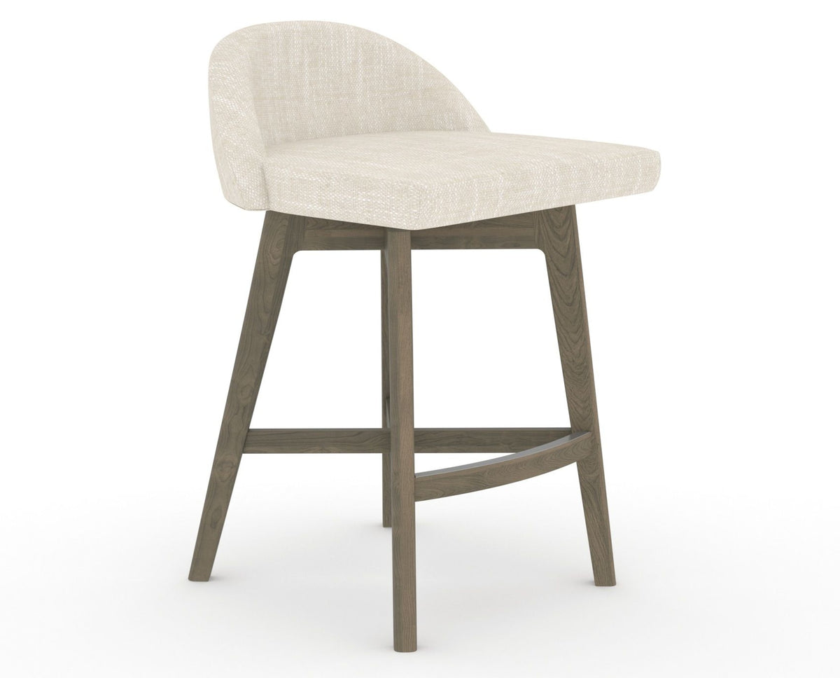 Canadel Downtown Swivel Counter or Bar Stool 8138 in FT InsideOut® and 08 Shadow, three-quarter view