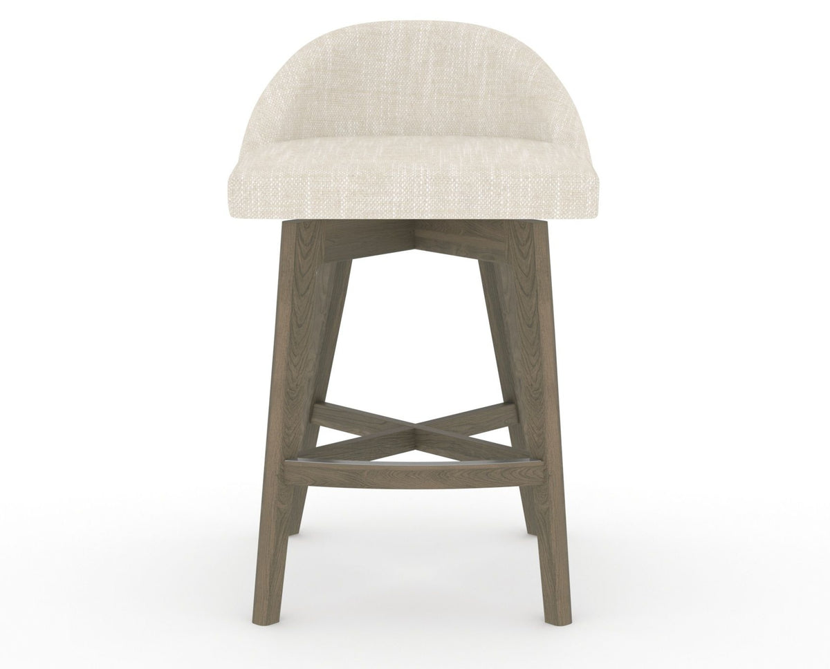 Canadel Downtown Swivel Counter or Bar Stool 8138 in FT InsideOut® and 08 Shadow, front view