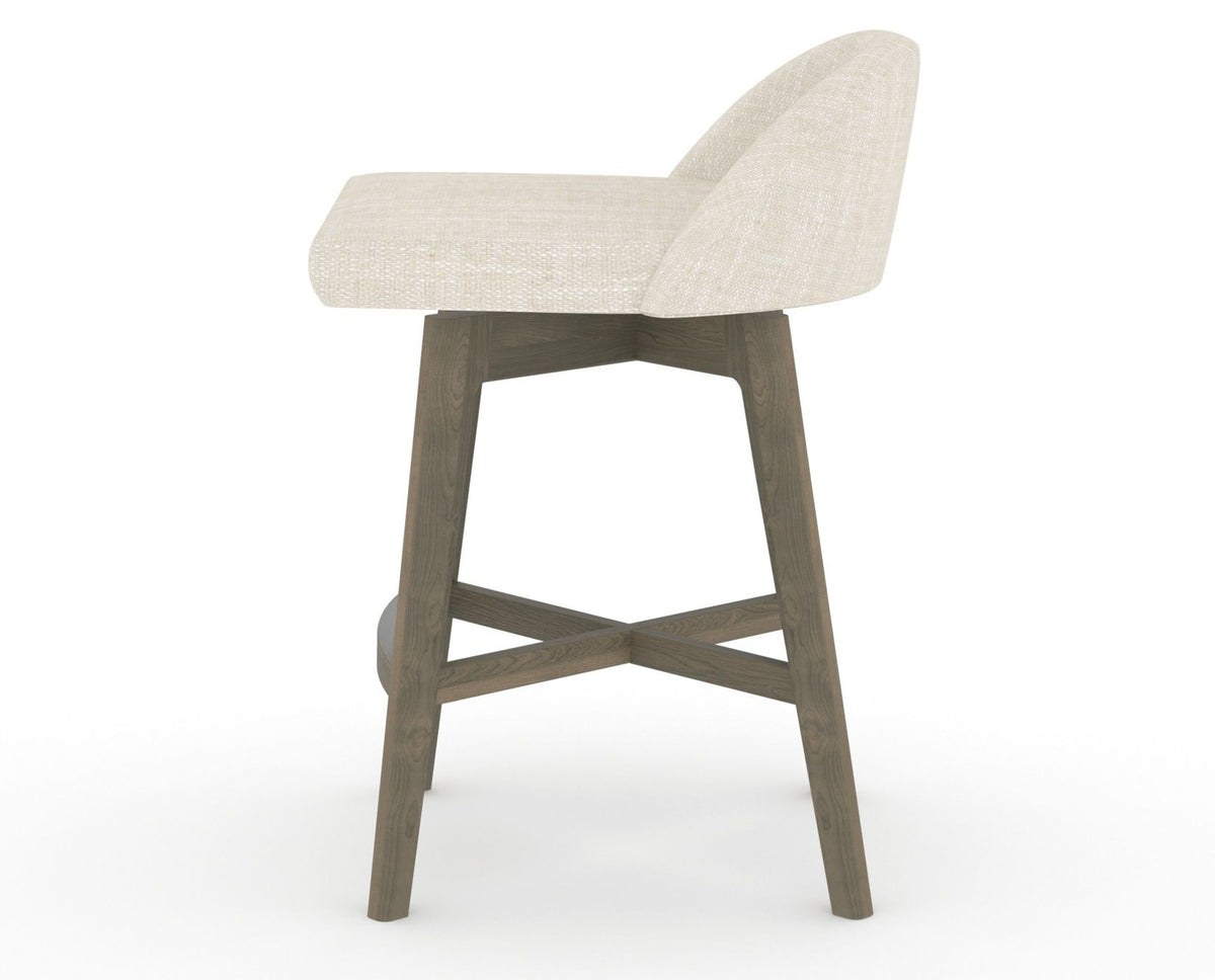 Canadel Downtown Swivel Counter or Bar Stool 8138 in FT InsideOut® and 08 Shadow, side view