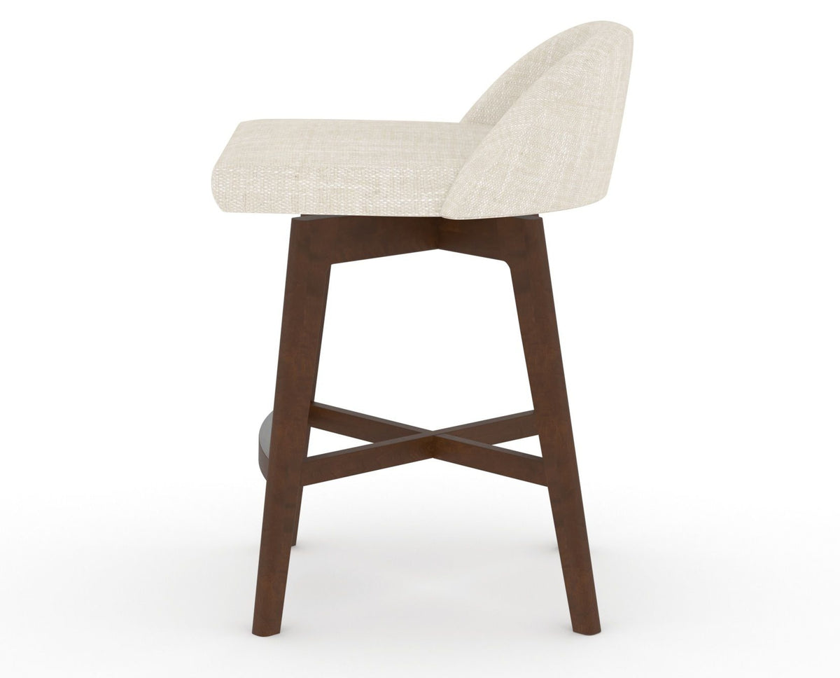 Canadel Downtown Swivel Counter or Bar Stool 8138 in FT InsideOut® and 19 Cognac Washed, side view