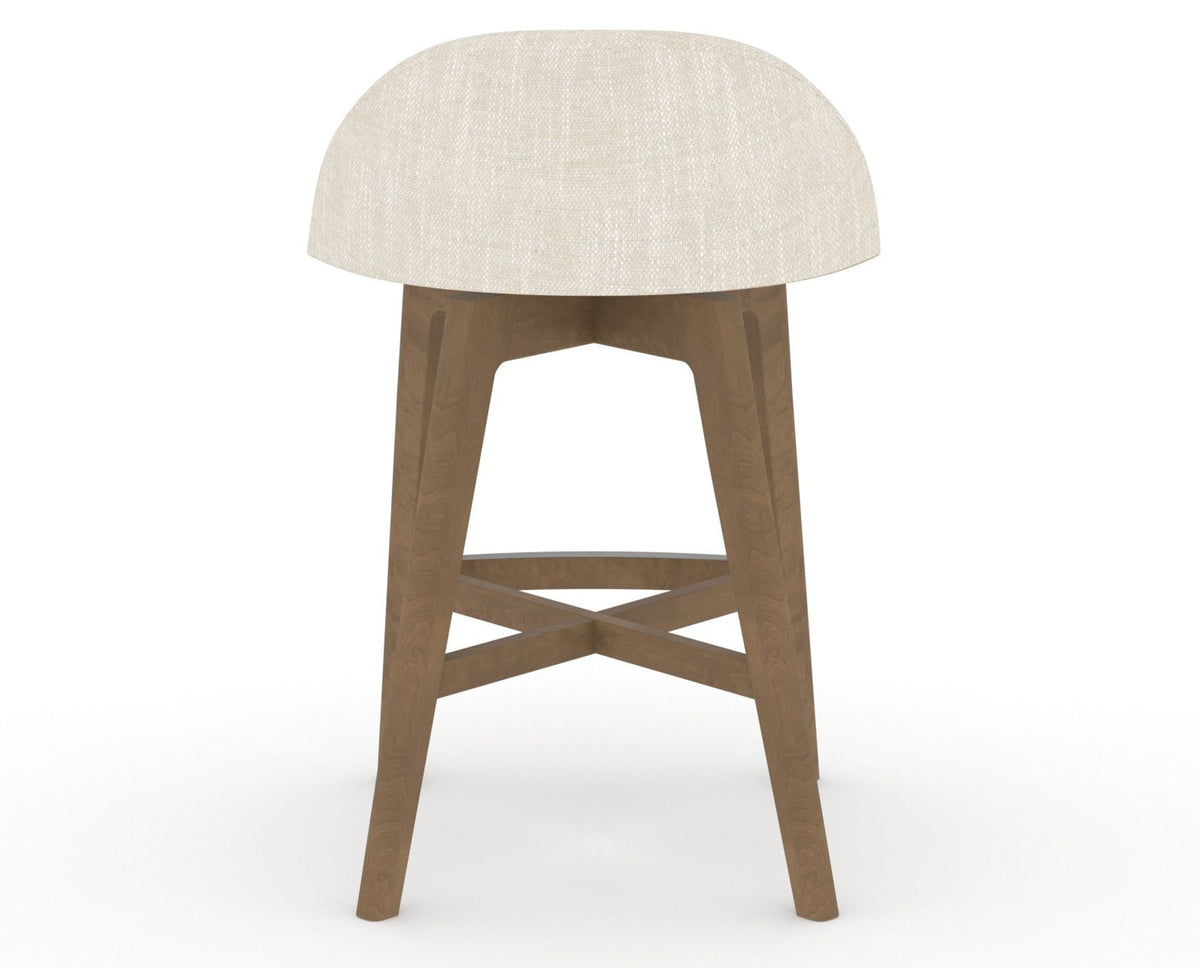 Canadel Downtown Swivel Counter or Bar Stool 8138 in FT InsideOut® and 25 Pecan Washed, back view