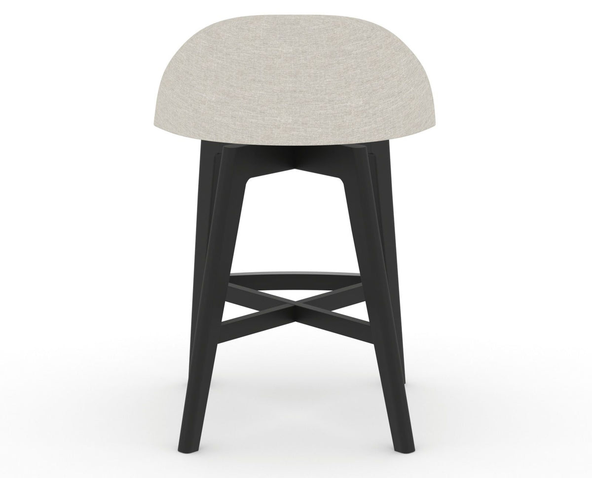 Canadel Downtown Swivel Counter or Bar Stool 8138 in TB Fabric and 05 Peppercorn Washed, back view