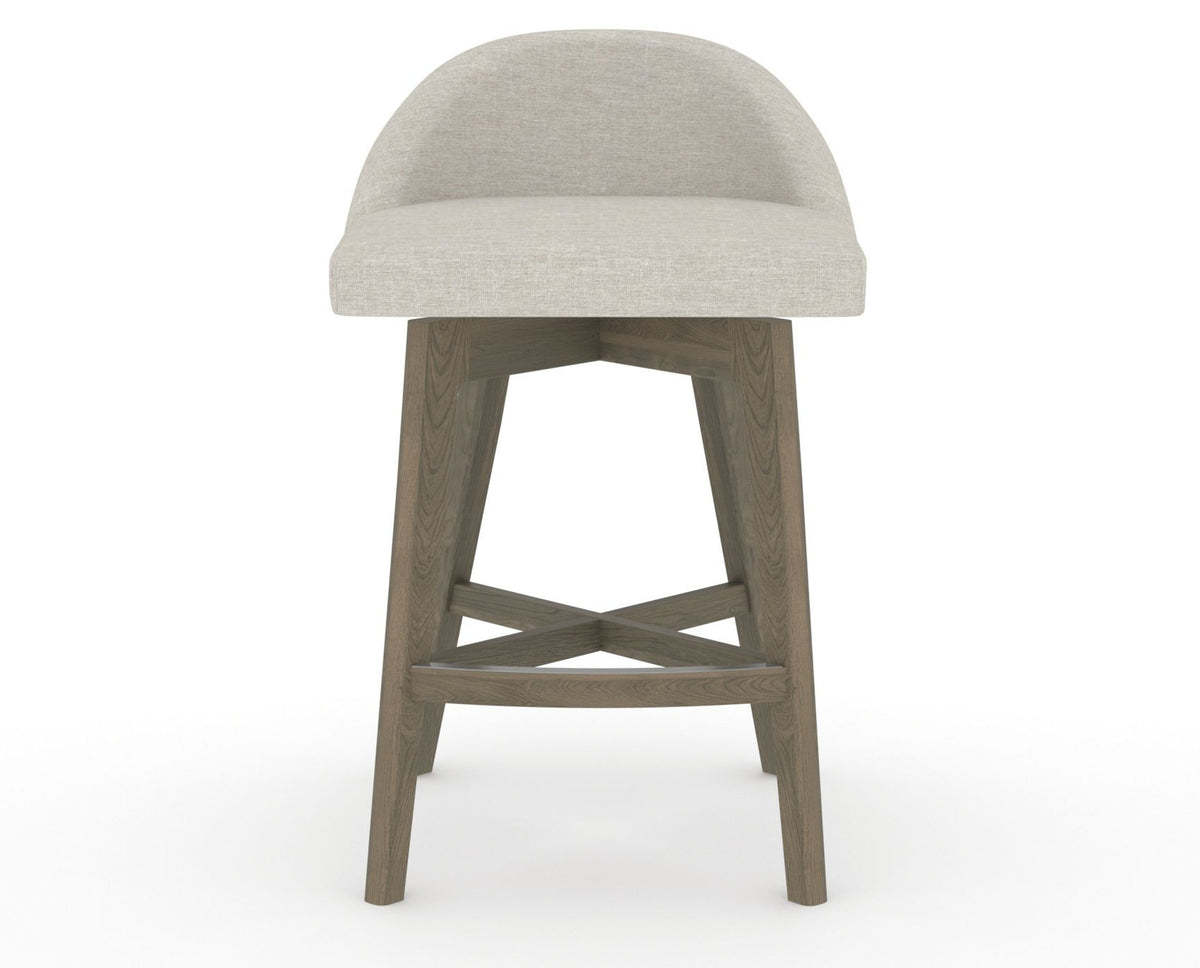 Canadel Downtown Swivel Counter or Bar Stool 8138 in TB Fabric and 08 Shadow, front view