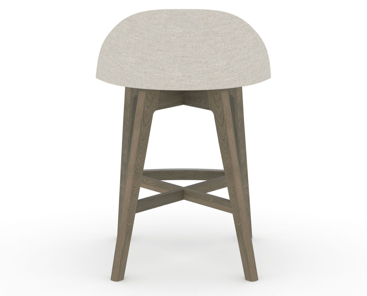 Canadel Downtown Swivel Counter or Bar Stool 8138 in TB Fabric and 08 Shadow, back view