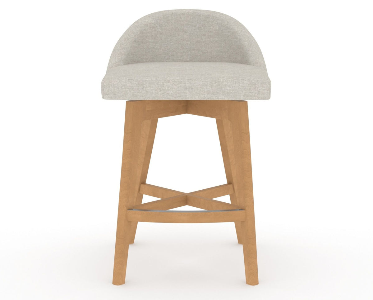 Canadel Downtown Swivel Counter or Bar Stool 8138 in TB Fabric and 20 Caramel Washed, front view