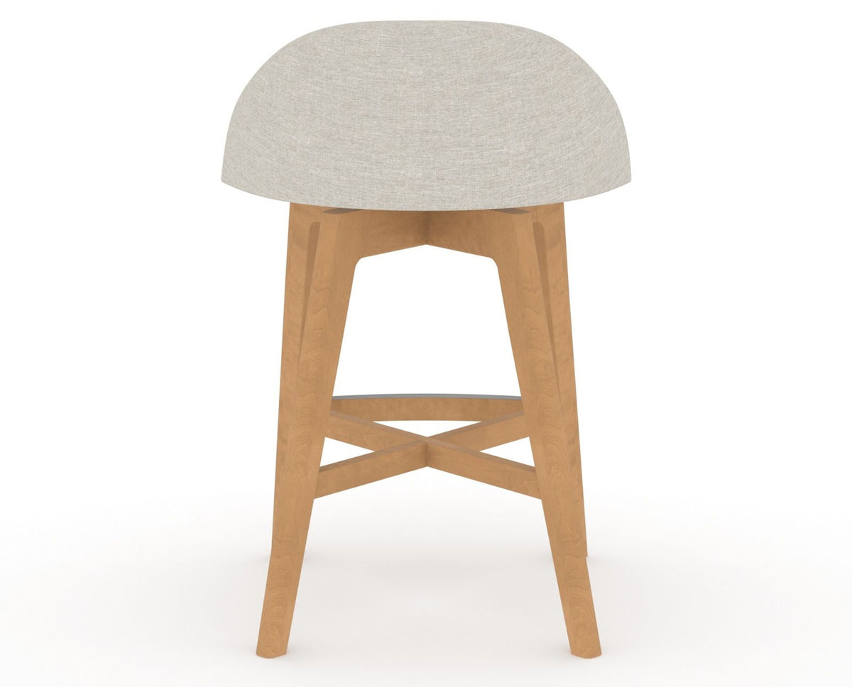 Canadel Downtown Swivel Counter or Bar Stool 8138 in TB Fabric and 20 Caramel Washed, back view