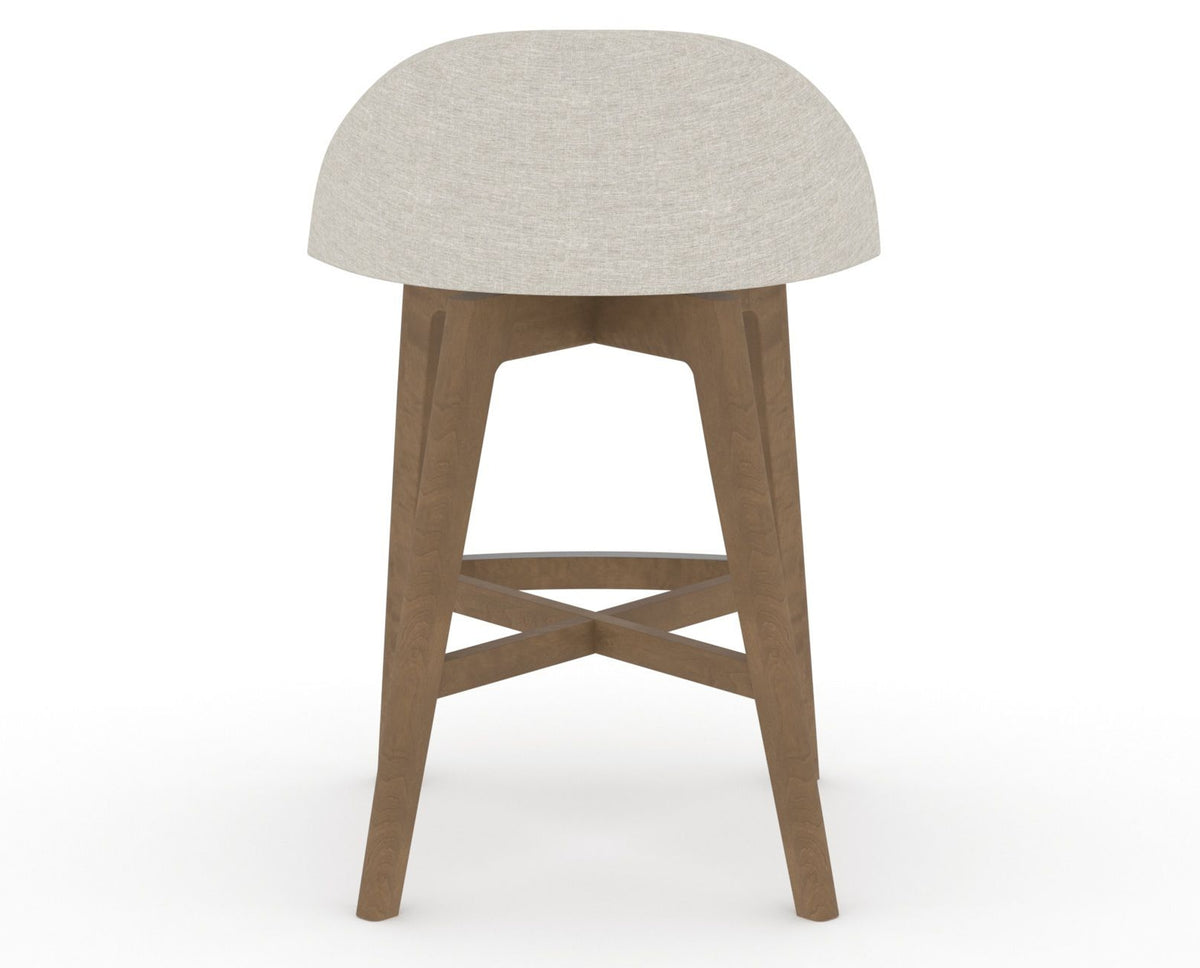 Canadel Downtown Swivel Counter or Bar Stool 8138 in TB Fabric and 25 Pecan Washed, back view
