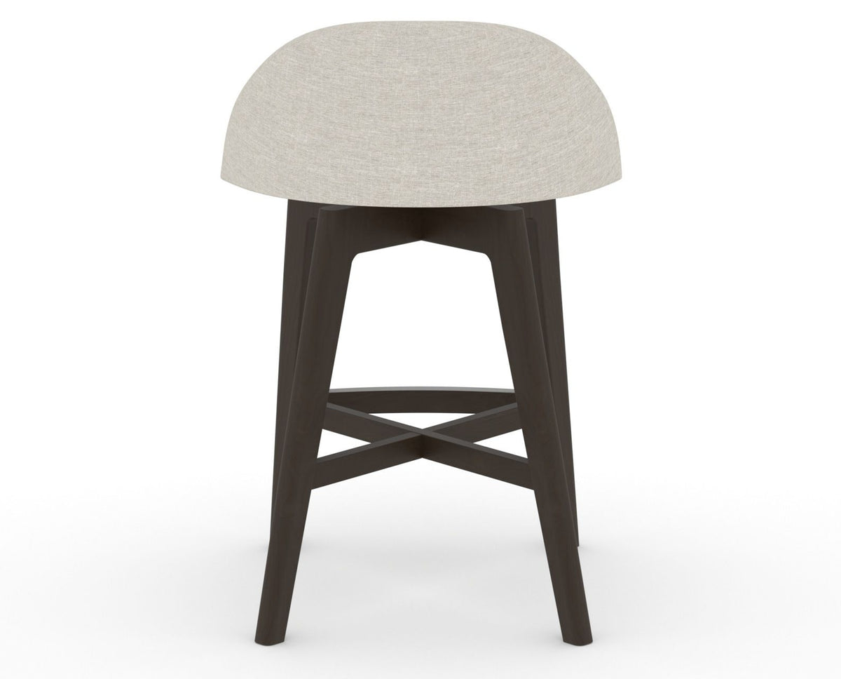 Canadel Downtown Swivel Counter or Bar Stool 8138 in TB Fabric and 59 Davy's Grey, back view