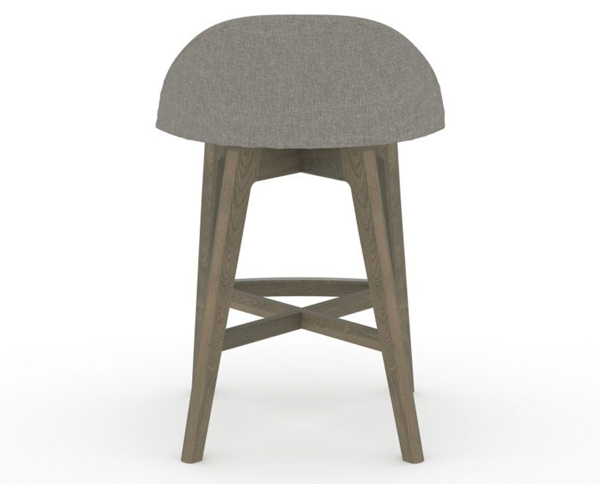 Canadel Downtown Swivel Counter or Bar Stool 8138 in TN Fabric and 08 Shadow, back view