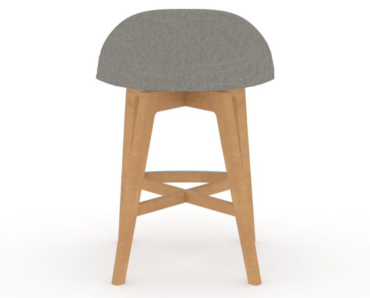 Canadel Downtown Swivel Counter or Bar Stool 8138 in TN Fabric and 20 Caramel Washed, back view