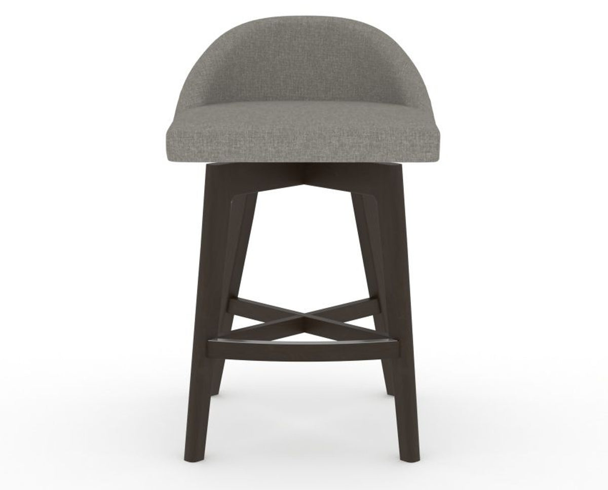 Canadel Downtown Swivel Counter or Bar Stool 8138 in TN Fabric and 59 Davy's Grey, front view