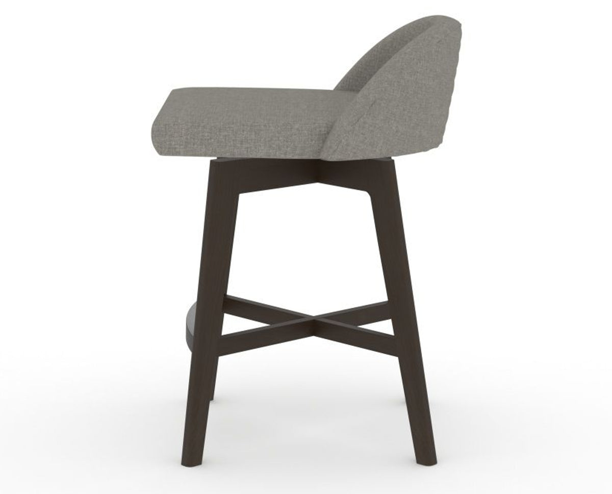 Canadel Downtown Swivel Counter or Bar Stool 8138 in TN Fabric and 59 Davy's Grey, side view