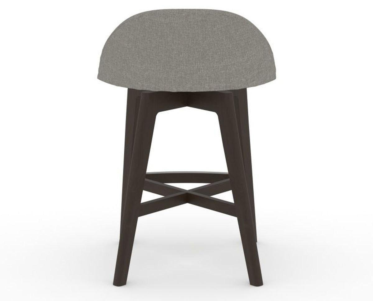 Canadel Downtown Swivel Counter or Bar Stool 8138 in TN Fabric and 59 Davy's Grey, back view