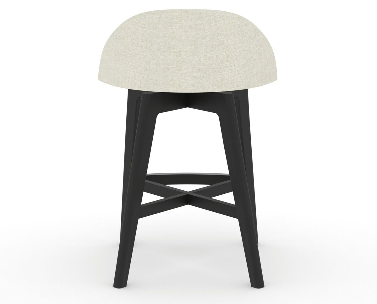 Canadel Downtown Swivel Counter or Bar Stool 8138 in TW Fabric and 05 Peppercorn Washed, back view
