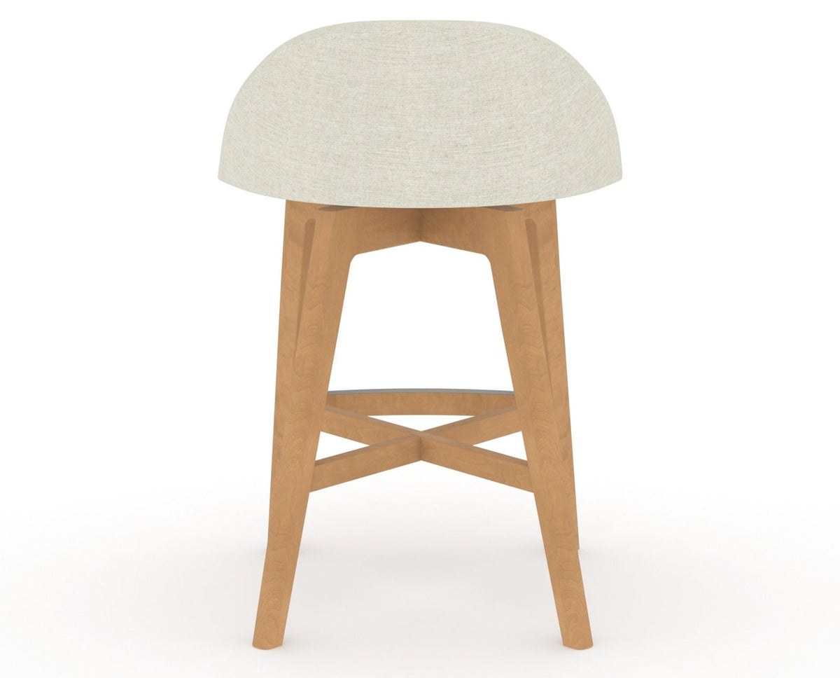 Canadel Downtown Swivel Counter or Bar Stool 8138 in TW Fabric and 20 Caramel Washed, back view