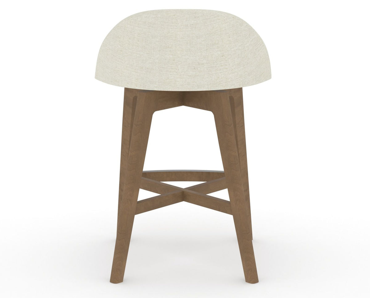 Canadel Downtown Swivel Counter or Bar Stool 8138 in TW Fabric and 25 Pecan Washed, back view