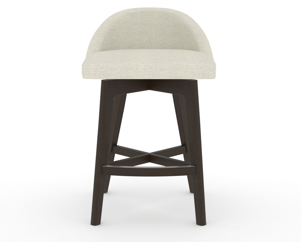 Canadel Downtown Swivel Counter or Bar Stool 8138 in TW Fabric and 59 Davy's Grey, front view