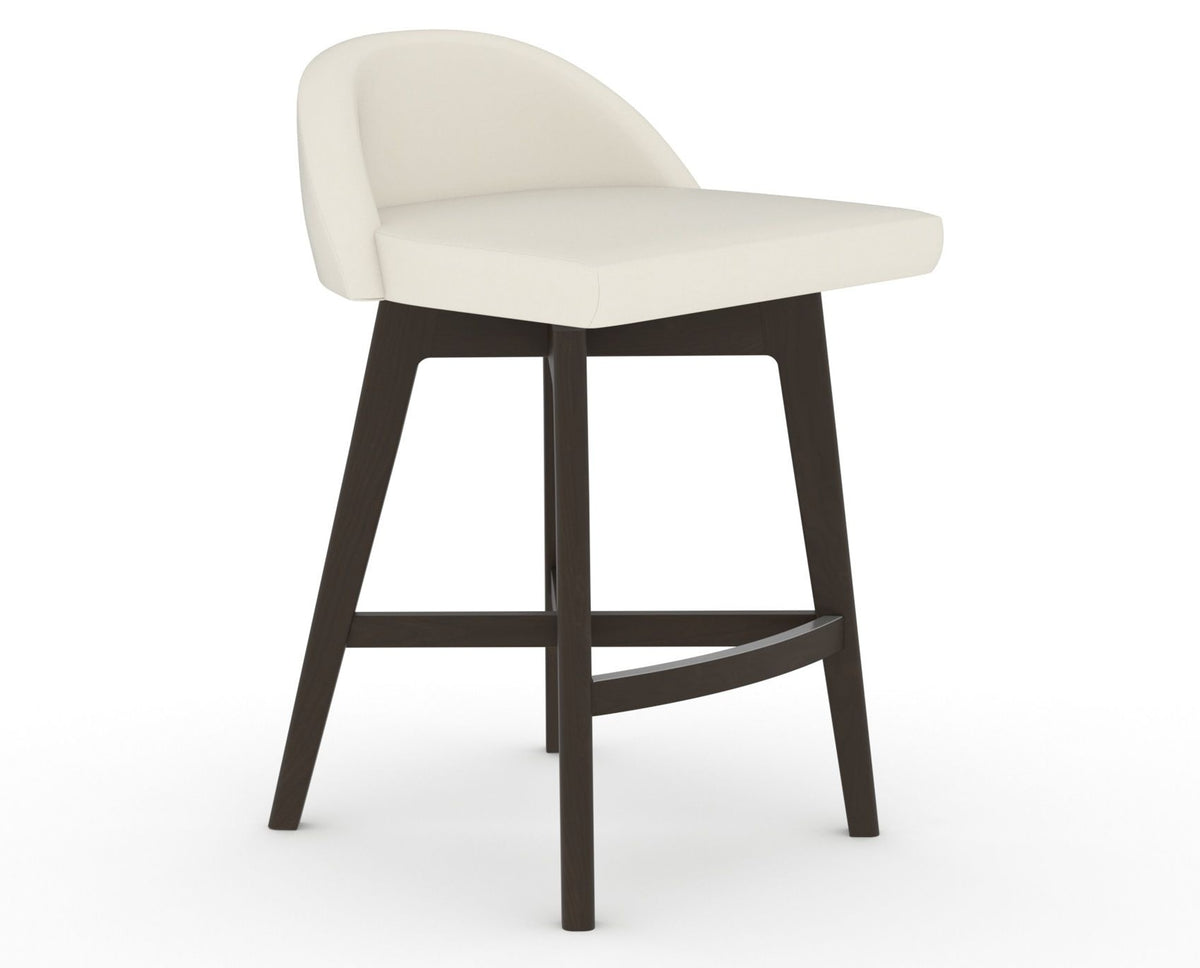 Canadel Downtown Swivel Counter or Bar Stool 8138 in YJ Faux Leather and 59 Davy's Grey, three-quarter view