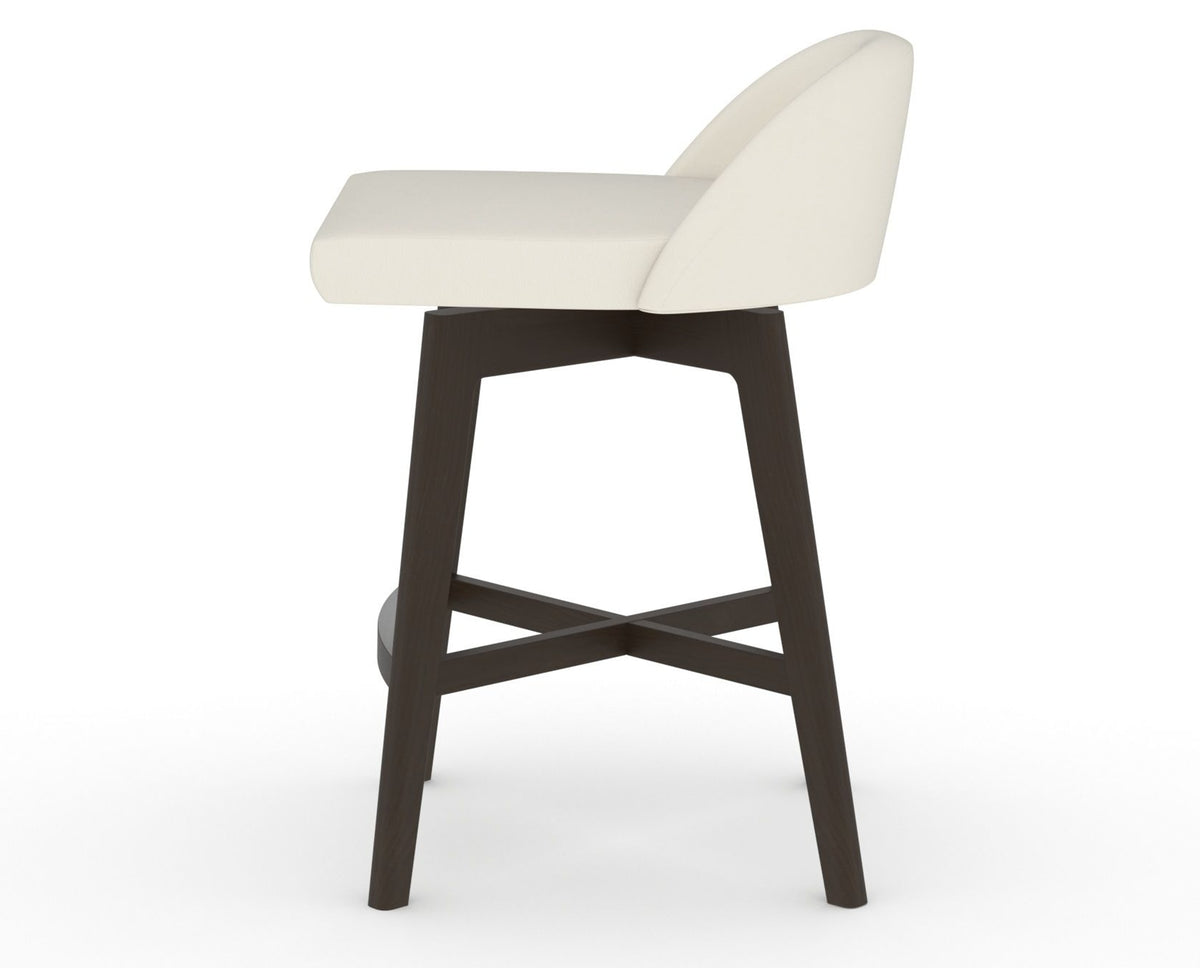 Canadel Downtown Swivel Counter or Bar Stool 8138 in YJ Faux Leather and 59 Davy's Grey, side view